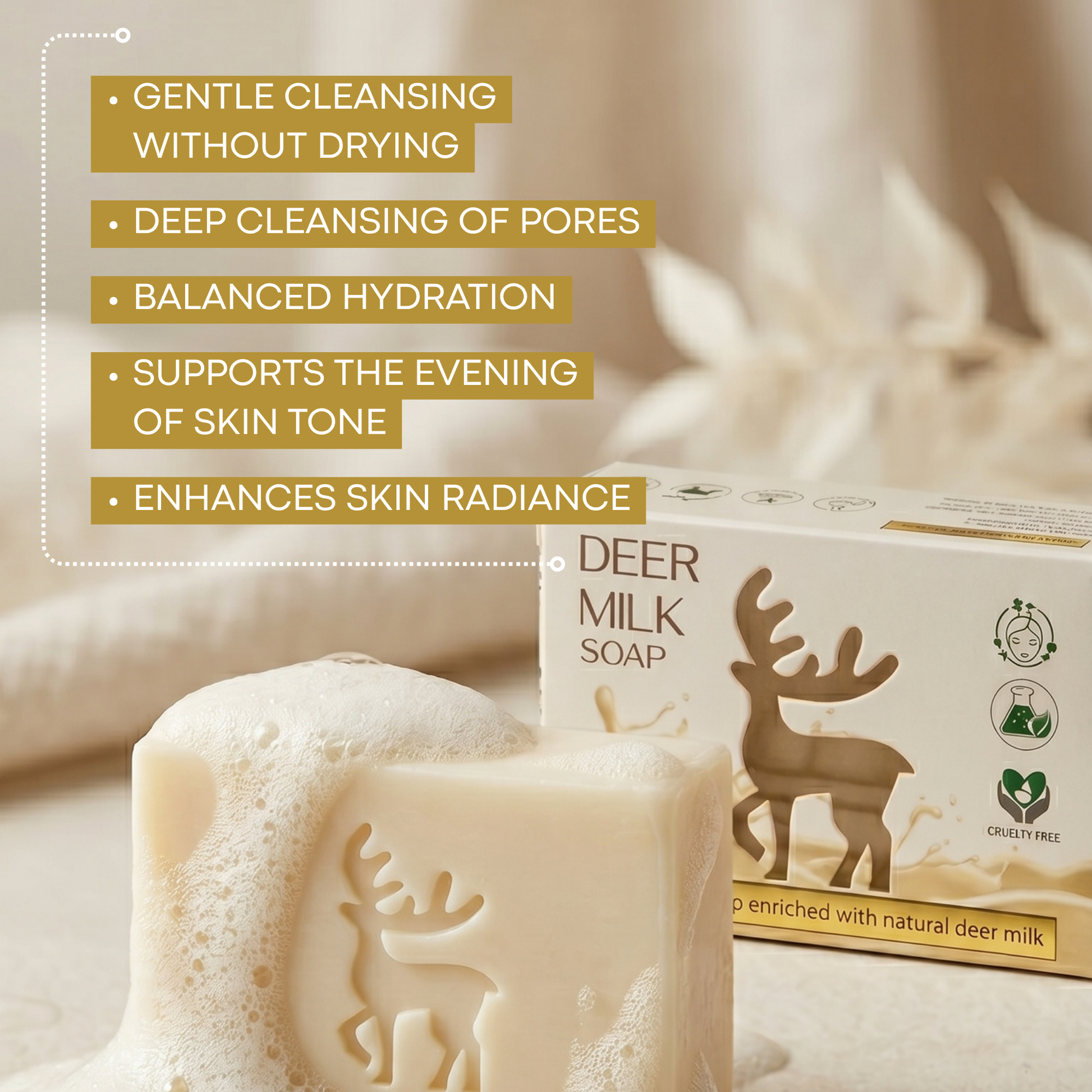 Deer Milk Soap by DR TAGY – Natural Brightening & Moisturizing Luxury Bar