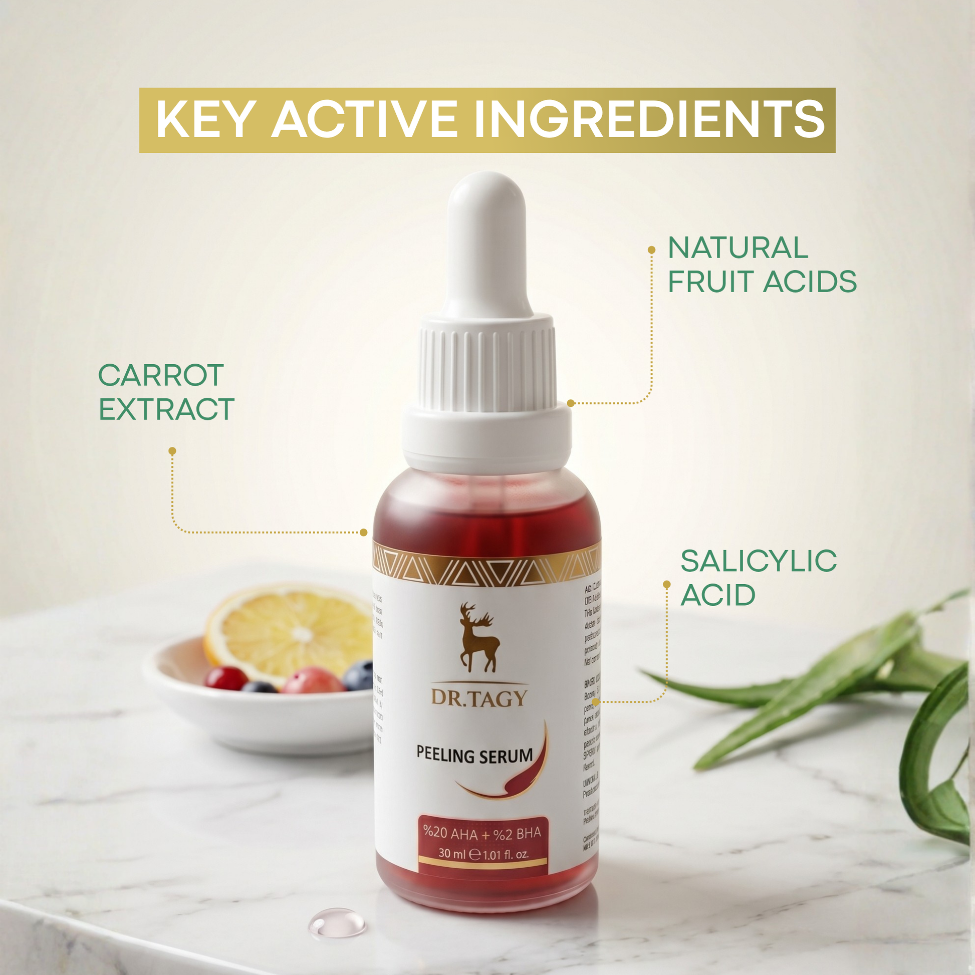 Fruit Acids Serum for Exfoliating and Smoothing the Skin - 30 ml
