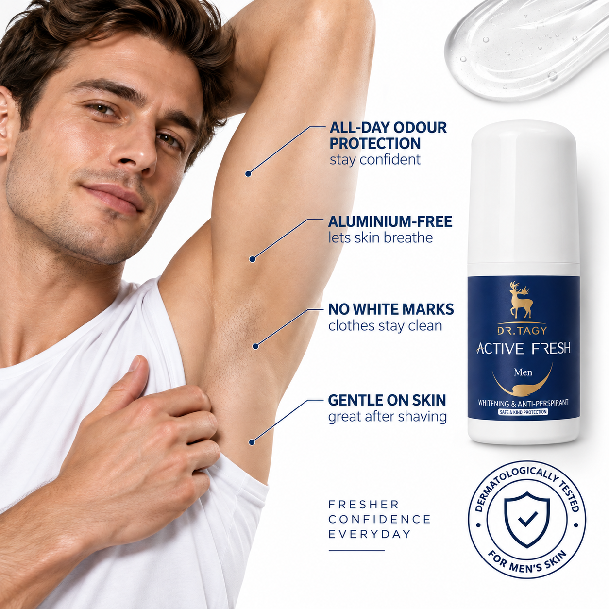 DR TAGY Active Fresh Men's Roll-On Deodorant 50 ml