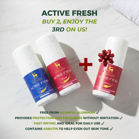 عرض ٢+١ رول أون Active Fresh — ٢ نسائي + الثالث رجالي مجانًا | دكتور تاجي